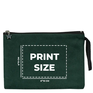 Custom Zippered Clutch Bag – Pine Green – 10" × 7" (25 × 18 cm) - Pamusan.com