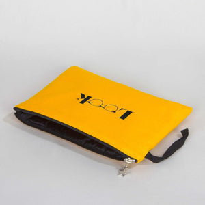 Custom Zippered Clutch Bag – Yellow – 10" × 7" (25 × 18 cm) - 10 oz - Pamusan.com