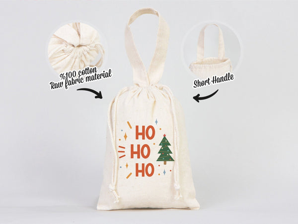 Customizable Ho Ho Ho Christmas Bags – Personalized Gift Bags for Holiday & New Year Gifts – Add Logo or Text | Pamusan