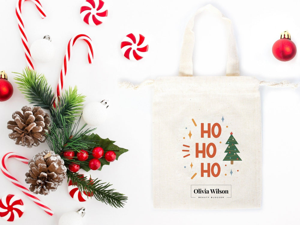 Customizable Ho Ho Ho Christmas Bags – Personalized Gift Bags for Holiday & New Year Gifts – Add Logo or Text | Pamusan