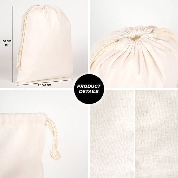 Customizable Laminated 16" x 20" (40 x 50 cm) Cotton Drawstring Pouch - Pamusan.com