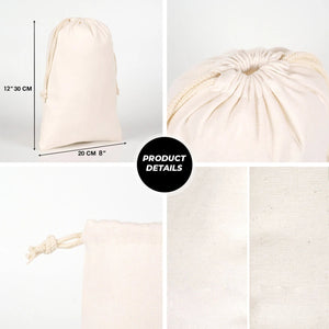 Customizable Laminated 8" x 12" (20 x 30 cm) Cotton Drawstring Pouch - 4 oz - Pamusan.com
