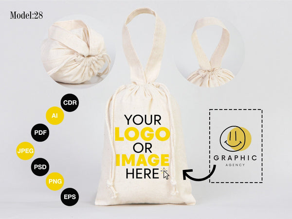 Birthday Favor Pouch Bags – Personalized Cotton Gift Bags (27 Designs) — custom print | Pamusan