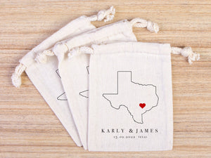 Customized Texas Wedding Welcome Bags – Personalized Tote with Your Name or Texas Map Design — custom print | Pamusan