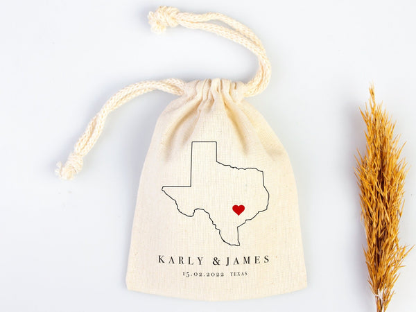 Customized Texas Wedding Welcome Bags – Personalized Tote with Your Name or Texas Map Design — custom print | Pamusan