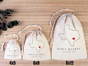 Customized Texas Wedding Welcome Bags – Personalized Tote with Your Name or Texas Map Design — custom print | Pamusan
