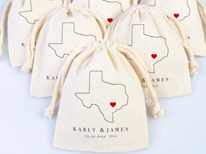 Customized Texas Wedding Welcome Bags – Personalized Tote with Your Name or Texas Map Design — custom print | Pamusan