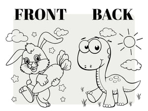 Dinosaur & Rabbit Coloring Tote Bag for Kids – Reusable Cotton Painting Activity Bag — view 9 | Pamusan