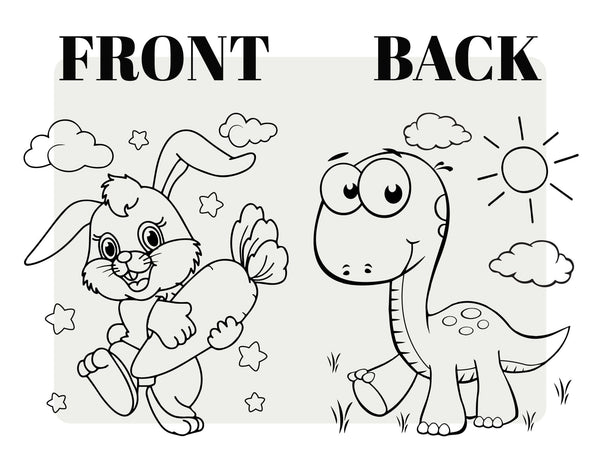 Dinosaur & Rabbit Coloring Tote Bag for Kids – Reusable Cotton Painting Activity Bag — view 9 | Pamusan