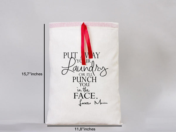 Personalized Drawstring Pouches with Red Ribbon - 12"W x 16"H (30 x 40 cm) — personalized view | Pamusan