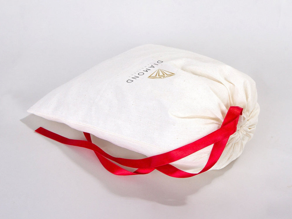 Personalized Drawstring Pouches with Red Ribbon - 12"W x 16"H (30 x 40 cm) | Pamusan
