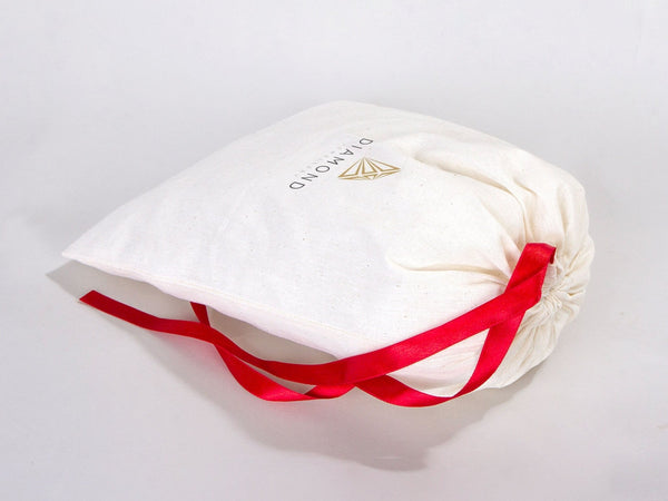 Personalized Drawstring Pouches with Red Ribbon - 12"W x 16"H (30 x 40 cm) | Pamusan