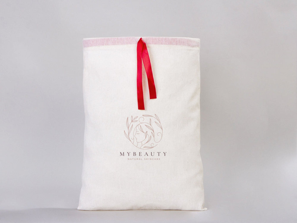 Personalized Drawstring Pouches with Red Ribbon - 12"W x 16"H (30 x 40 cm) | Pamusan