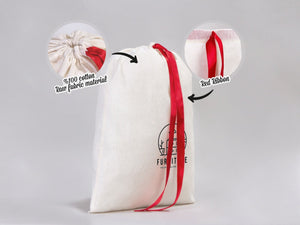 Personalized Drawstring Pouches with Red Ribbon - 12"W x 16"H (30 x 40 cm) — personalized view | Pamusan