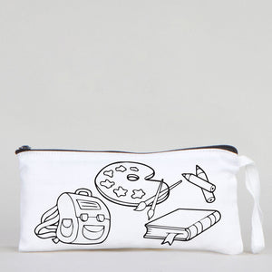 Dyeable Fabric Pencil Case - 8" W x 4" H (21cm x 10cm) School Tool - Pamusan.com