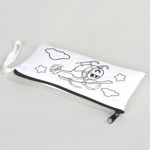 Dyeable Fabric Pencil Case 8" W x 4" H (21cm x 10cm) - Sweet Helicopter - Pamusan.com