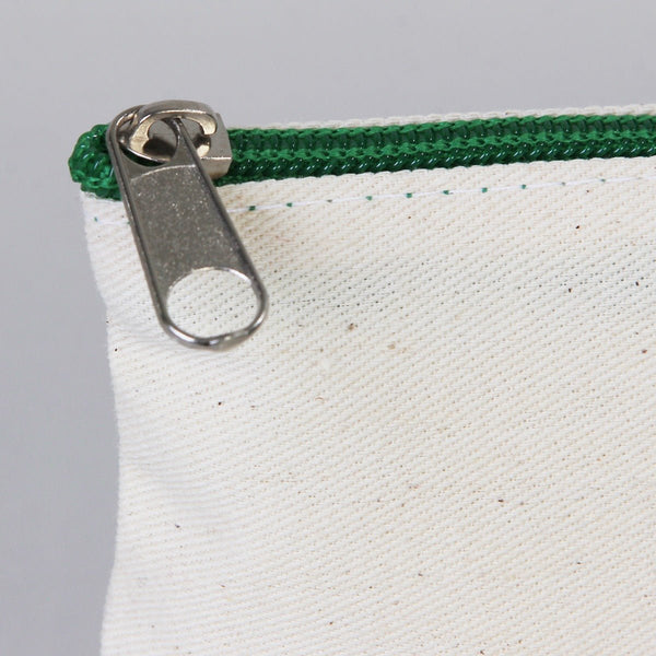 Fabric Pencil Case – 8"x4" Green Zippered (Customizable) - Pamusan.com