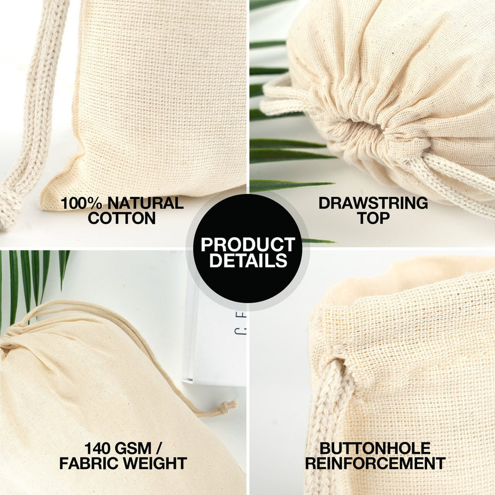 Cotton Drawstring Pouch 12"x16" | Eco Reusable Gift & Storage Bag - Pamusan.com