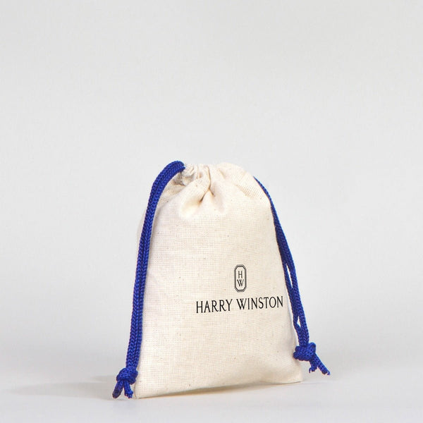 Fabric Pouch 4" W x 5" H (10 cm x 13 cm) - Dark Blue Handle (Customize) - Pamusan.com