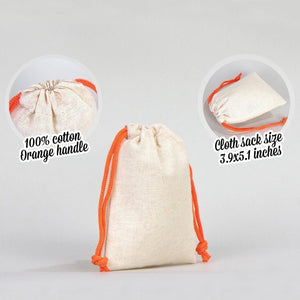 Fabric Pouch 4"x5" – Orange Drawstring - Pamusan.com