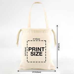 Fabric Pouch 6" W x 8" H (15.5 cm x 20 cm) - Short Handle (Customize) - Pamusan.com