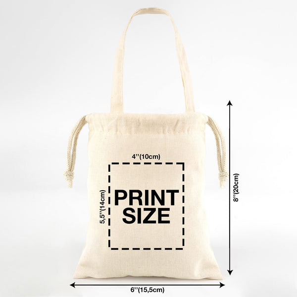 Fabric Pouch 6" W x 8" H (15.5 cm x 20 cm) - Short Handle (Customize) - Pamusan.com