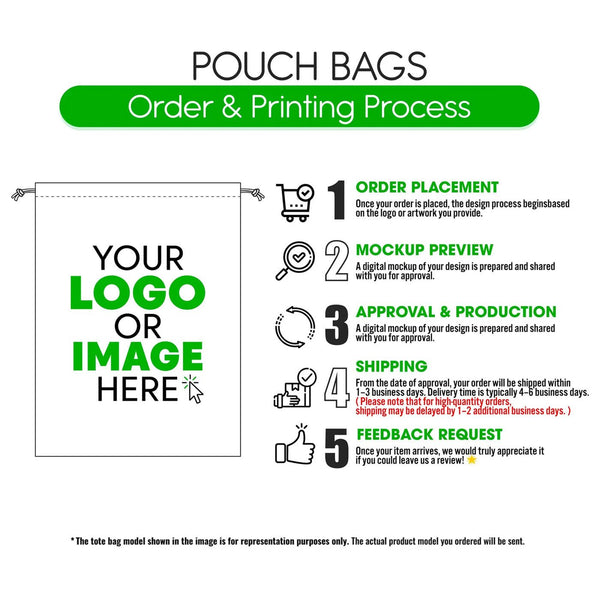Fabric Pouch 8" W x 12" H (20 cm x 30 cm) - (Customize) - Pamusan.com