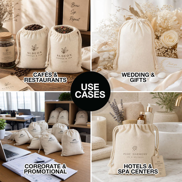 Fabric Pouch 8" W x 12" H (20 cm x 30 cm) - (Customize) - Pamusan.com