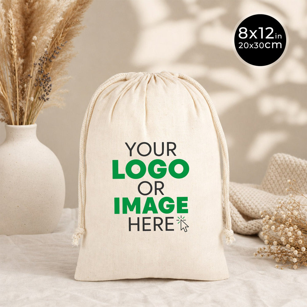 Fabric Pouch 8" W x 12" H (20 cm x 30 cm) - (Customize) - Pamusan.com