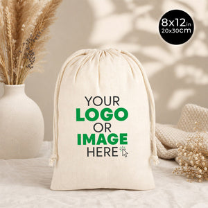 Fabric Pouch 8" W x 12" H (20 cm x 30 cm) - (Customize) - Pamusan.com