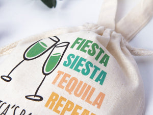Let's Party! Hangover Kit Pouch 6x8" | Bachelorette Event Bag — print detail | Pamusan
