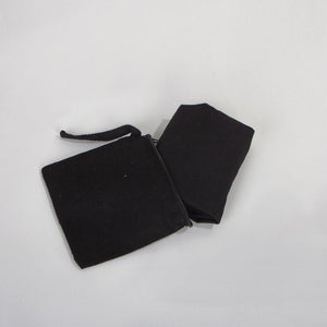 Foldable Cotton Shopping Bag with Black Clutch – 19" × 16" × 4" (48 × 41 × 10 cm) - 4 oz - Pamusan.com