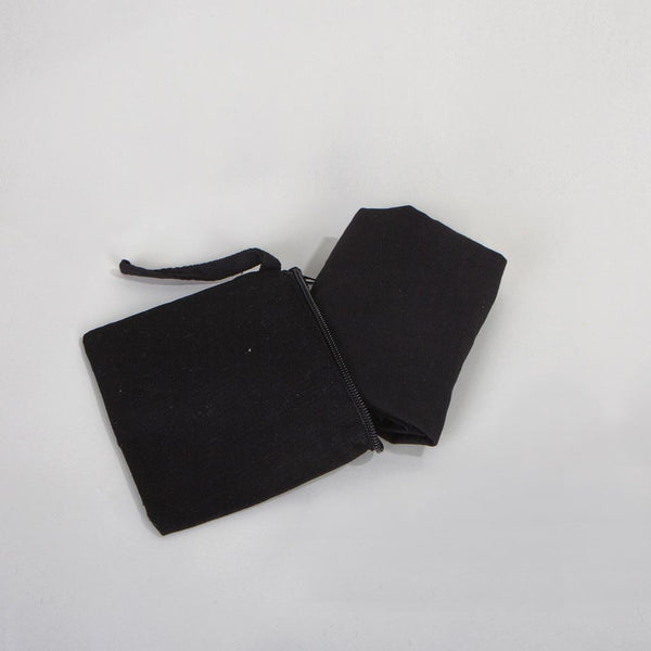 Foldable Cotton Shopping Bag with Black Clutch – 19" × 16" × 4" (48 × 41 × 10 cm) - 4 oz - Pamusan.com