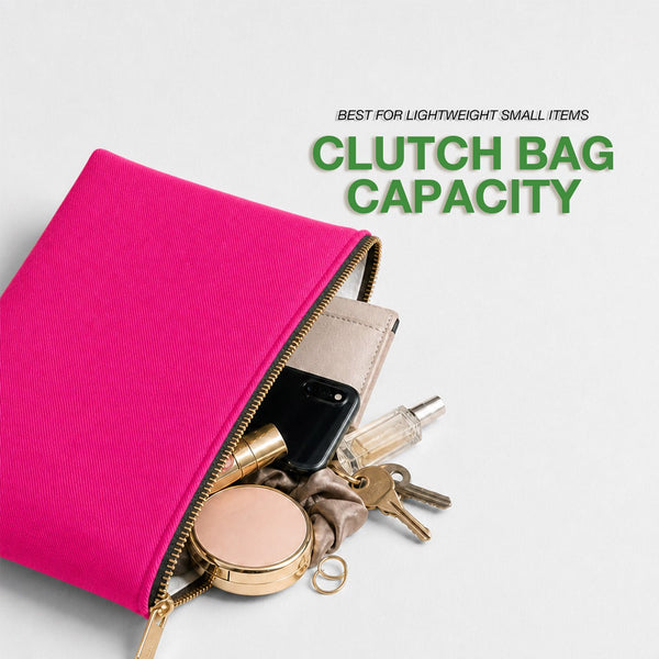 Fuchsia Cotton Clutch Bag – 8"x6" Reusable Cosmetic & Makeup Pouch - Pamusan.com