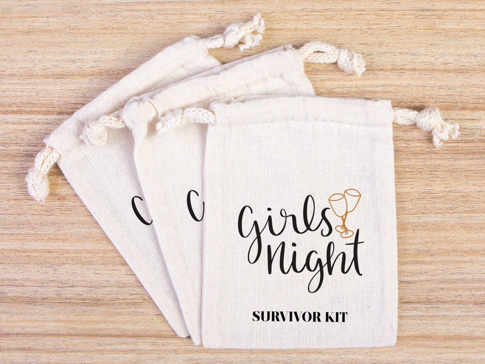 Girl's Night Survivor Kit, Oh Shit Kit Hangover Bag, Recovery Bags, Custom with Your Name or Design | Pamusan