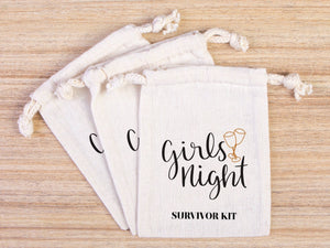 Girl's Night Survivor Kit, Oh Shit Kit Hangover Bag, Recovery Bags, Custom with Your Name or Design — custom print | Pamusan