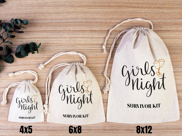 Girl's Night Survivor Kit, Oh Shit Kit Hangover Bag, Recovery Bags, Custom with Your Name or Design — custom print | Pamusan