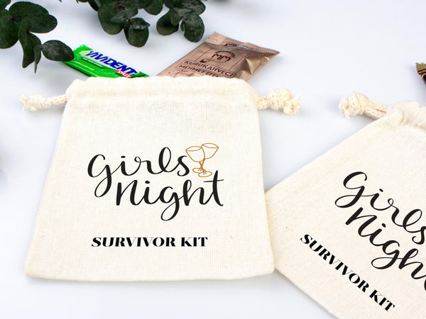 Girl's Night Survivor Kit, Oh Shit Kit Hangover Bag, Recovery Bags, Custom with Your Name or Design — custom print | Pamusan