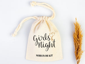 Girl's Night Survivor Kit, Oh Shit Kit Hangover Bag, Recovery Bags, Custom with Your Name or Design | Pamusan