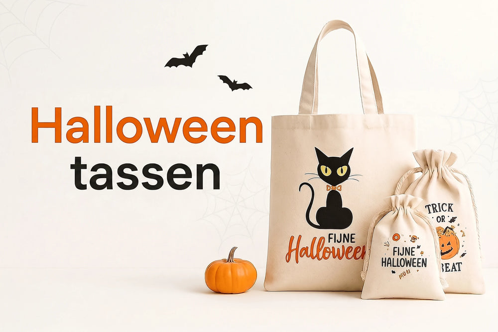 Halloween tassen en zakjes met eigen opdruk