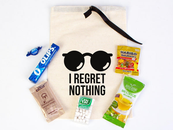 Hangover Bags with Black Ribbon - 2 Different Sizes - Wedding Recovery Kit — detail view | Pamusan