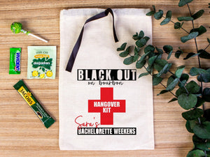 Hangover bags with Black Ribbon 2 different Sizes, Wedding Recovery Kit Hen Party Bachelorette Birthday Party - Pamusan.com