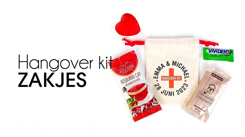 Hangover kit zakjes voor bruiloft en feest