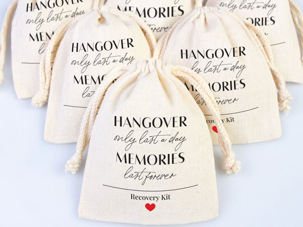 Hangover Pouches – Custom Wedding & Bachelorette Recovery Bags — back view | Pamusan