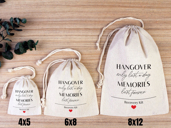Hangover Pouches – Custom Wedding & Bachelorette Recovery Bags — lifestyle view | Pamusan