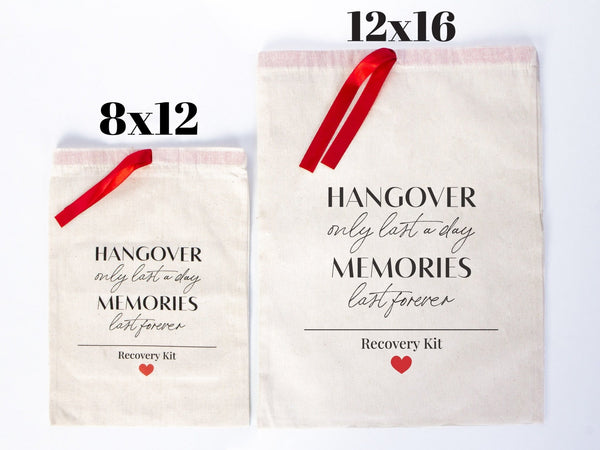 Hangover Only Last A Day Memories Last Forever Bachelorette Bags — detail view | Pamusan