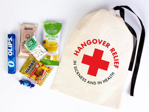 Hangover bags with Black Ribbon, Wedding Recovery Kit Party bags | Pamusan