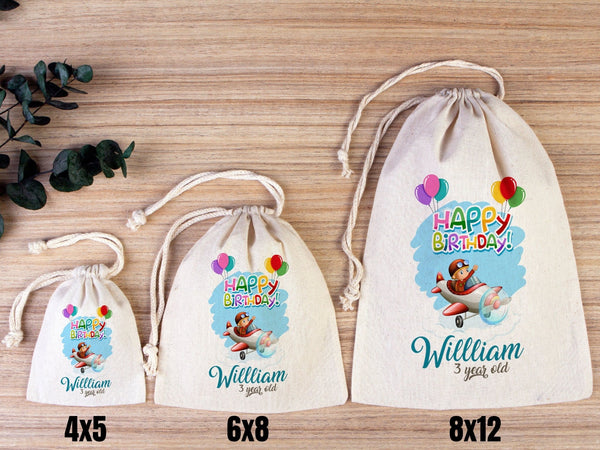 Birthday Treat Bags – Custom Name, Age & Date Personalized Gift Bags for Kids — custom print | Pamusan