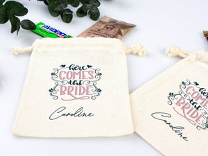Bride Hangover Kit Bags – Custom “Here Comes the Bride” Recovery Bags for Bachelorette Party & Wedding Survival Kit | Pamusan