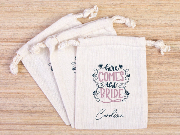 Bride Hangover Kit Bags – Custom “Here Comes the Bride” Recovery Bags for Bachelorette Party & Wedding Survival Kit | Pamusan
